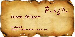 Pusch Ágnes névjegykártya